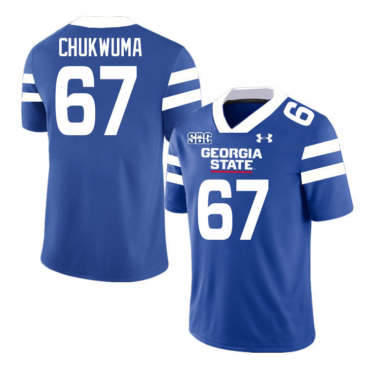 Georgia State Panthers #67 Ben Chukwuma College Football Jerseys Stitched-Blue